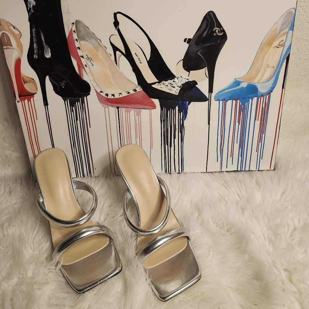 Elegant Silver Women's Heels